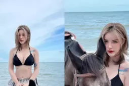 Thời trang - 'Nữ thần tắm suối' Jessie Vard gây sốt khi khoe body bên bờ biển