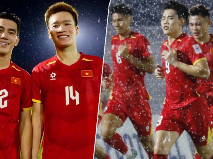 Dàn sao ĐT Việt Nam cười tươi, Đình Bắc dầm mưa tập chạy sau “thủy chiến“