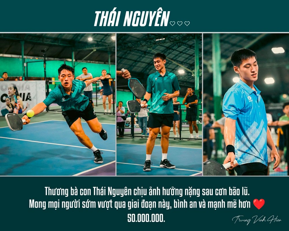 Tay vợt top đầu Việt Nam Trương Vinh Hiển cũng chia sẻ việc bản thân đã chuyển 50 triệu đồng vào tài khoản Ủy ban Mặt Trận Tổ Quốc Việt Nam tỉnh Thái Nguyên. (Ảnh: Phi Võ)