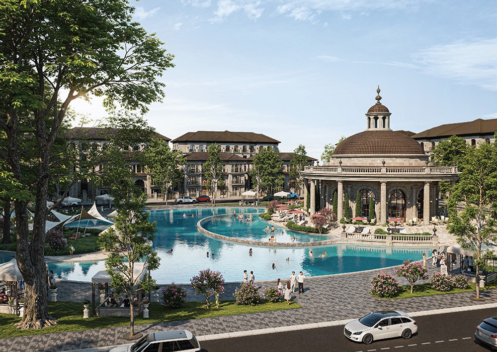 Hơn 31.000m2 cảnh quan mặt nước tại dự án mang lại mạch nguồn sinh khí, tài lộc, thịnh vượng cho cư dân