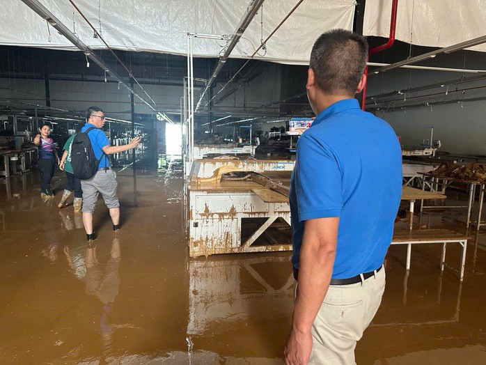 Công ty bảo hiểm đi kiểm tra thiệt hại cho các công ty ở miền Bắc