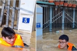 Bạn trẻ - Cuộc sống - 2 bạn trẻ lao vào rốn lũ cứu đói cho người dân