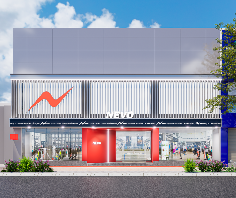 Thiết kế mặt tiền cửa hàng NEVO