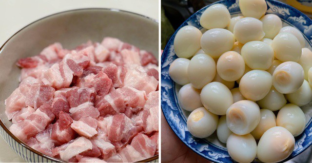 Nguyên liệu để làm thịt kho tàu. Ảnh PT