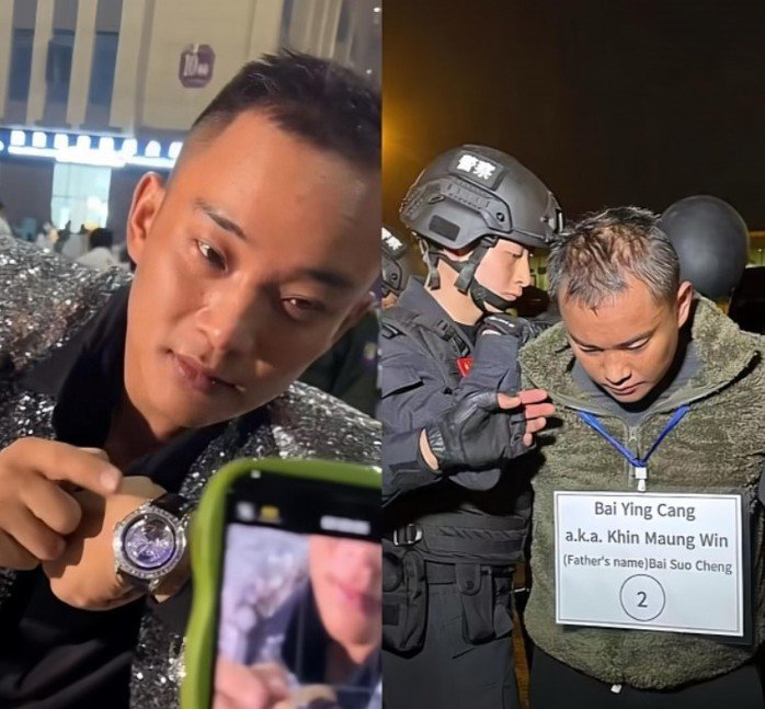 Bạch Ứng Thương (con trai của Bạch Sở Thành) trước và sau khi bị bắt. Ảnh: kan.china.com Bạch Ứng Thương (con trai của Bạch Sở Thành) trước và sau khi bị bắt. Ảnh: kan.china.com