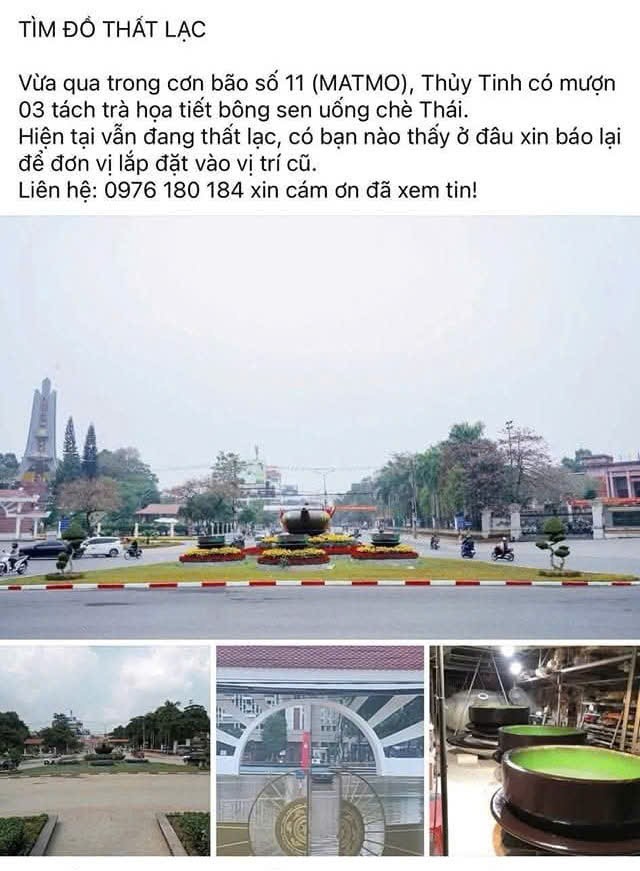 Các trang mạng xã hội Thái Nguyên đăng tải thông tin tìm kiếm 3 tách trà bị thất lạc