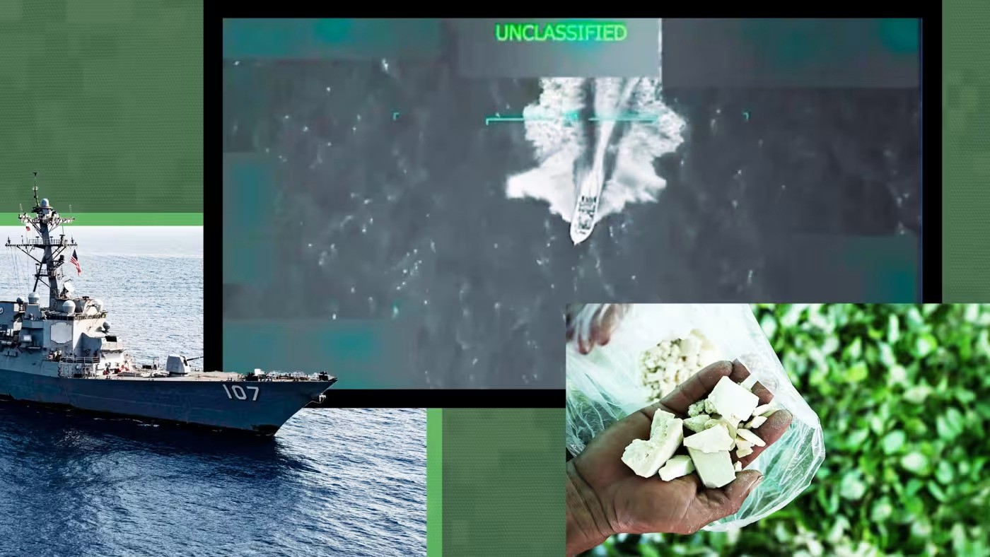 Thuyền nghi chở ma túy ở ngoài khơi Venezuela trúng tên lửa Mỹ (ảnh: X)