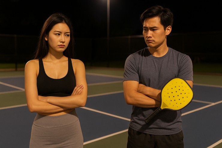 Cãi nhau với vợ, người đàn ông bất ngờ xách vợt ra sân pickleball để giải tỏa lúc nửa đêm