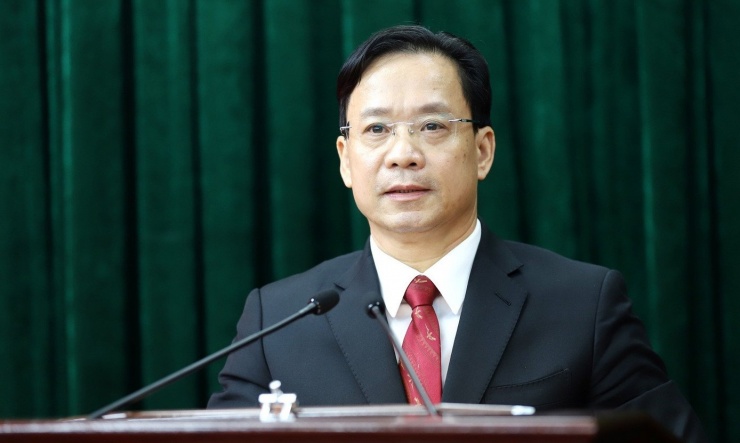 Ông Hoàng Văn Nghiệm - Bí thư Tỉnh ủy Sơn La, phát biểu nhận nhiệm vụ.