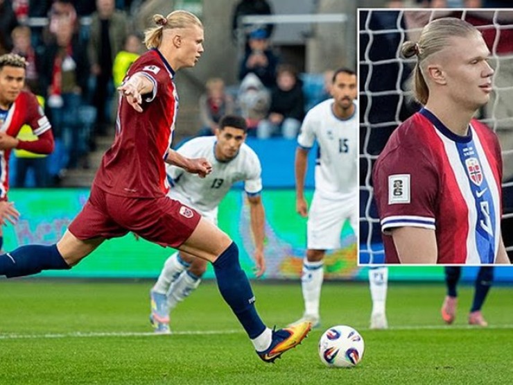 Ngỡ ngàng Haaland sút hỏng 2 quả penalty trong 2 phút ở vòng loại World Cup