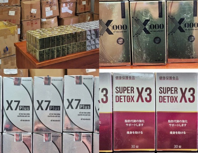 Thuốc giảm cân mà Ngân 98 bán - tang vật vụ án. Ảnh: Công an TP HCM