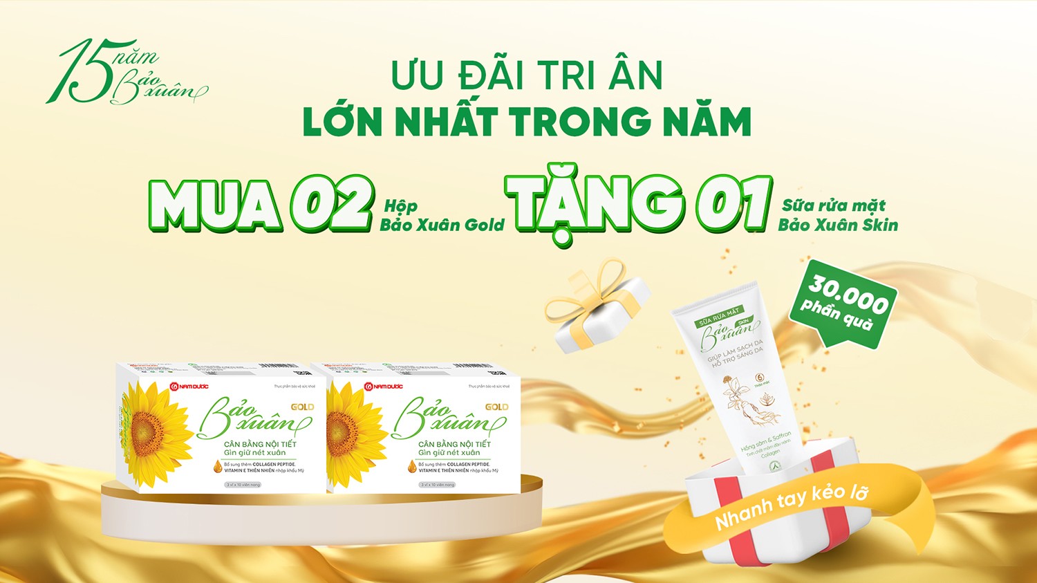 Bảo Xuân tri ân phái đẹp với ưu đãi đặc biệt nhân dịp kỉ niệm 15 năm đồng hành