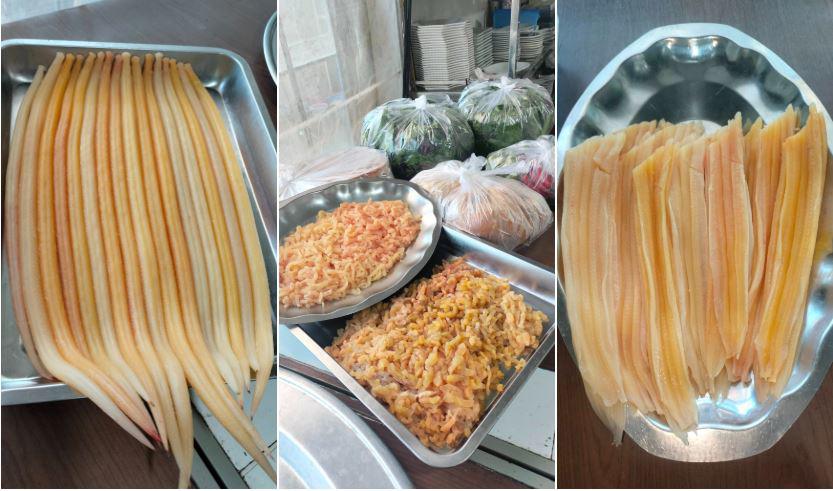 Công đoạn sơ chế cá nhệch để làm gỏi rất kỳ công. Ảnh: Linh But