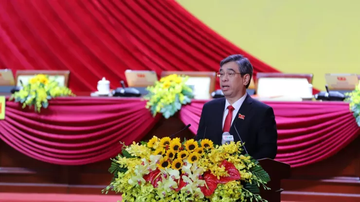 Ông Nguyễn Phước Lộc, Phó Bí thư Thành ủy, Chủ tịch Ủy ban MTTQ Việt Nam TP.HCM. Ảnh: BTC Đại hội