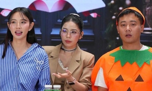 Quang Linh Vlogs cùng Thuỳ Tiên, Hằng Du Mục quảng cáo và bán sản phẩm kẹo rau củ