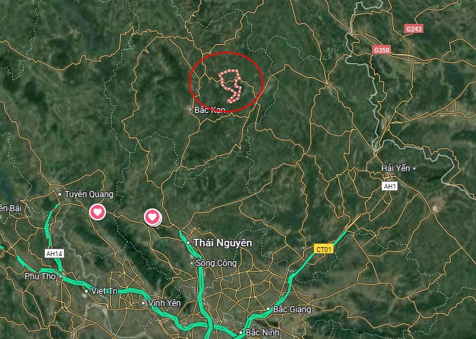 Vị trí thôn Kim Vân, xã Văn Lang. Ảnh: Google Map