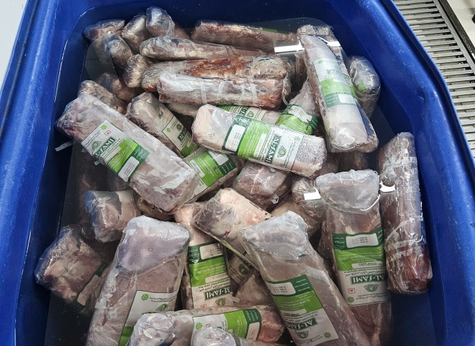 Thịt bò giả bị thu giữ. Ảnh: Công an cung cấp