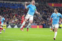 Video bóng đá xứ Wales - Bỉ: Bước ngoặt 2 quả penalty, cú đúp De Bruyne (Vòng loại World Cup)