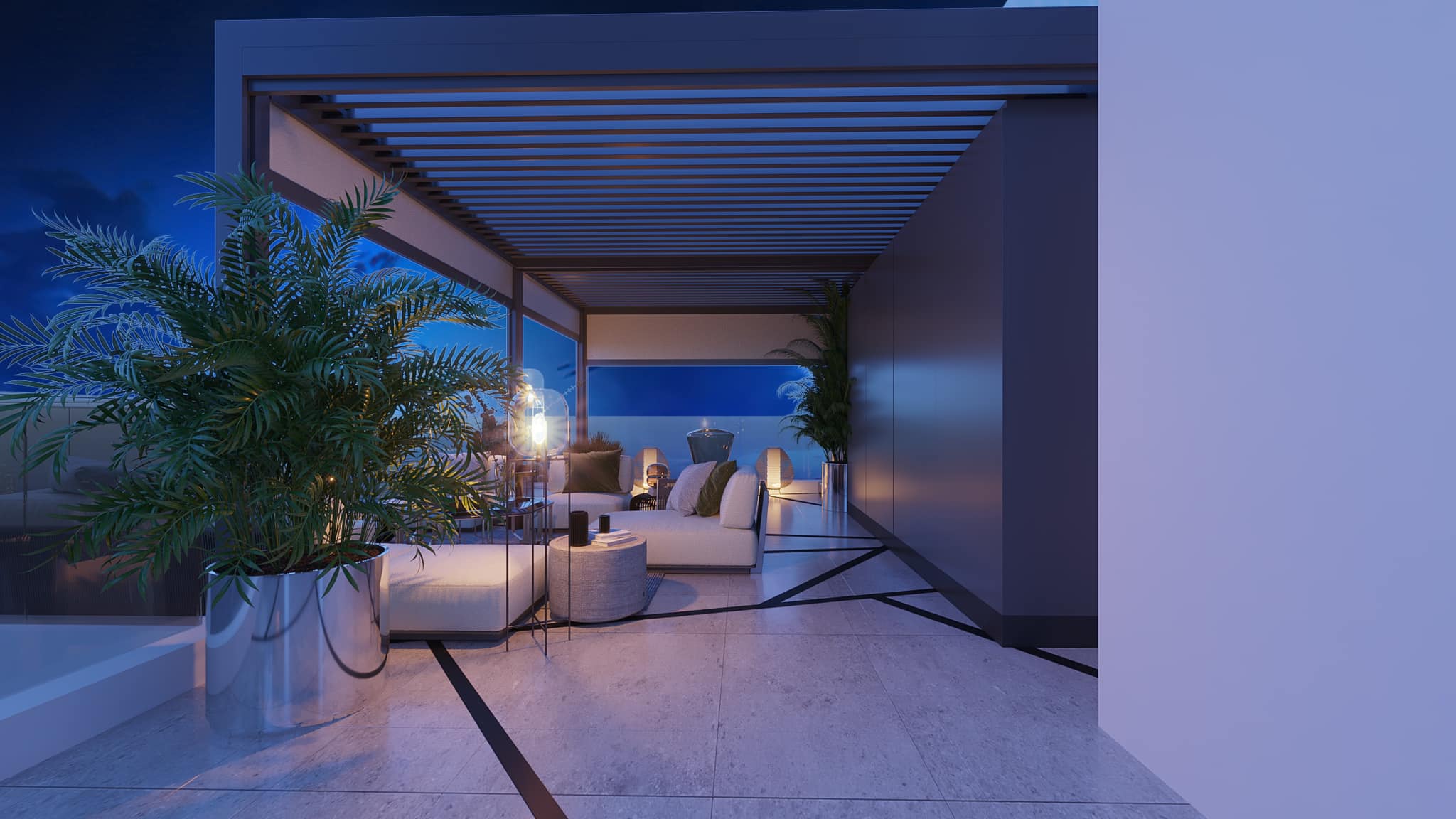 Sảnh ngoài trời rộng 80m2.&nbsp;(Ảnh: FBNV)