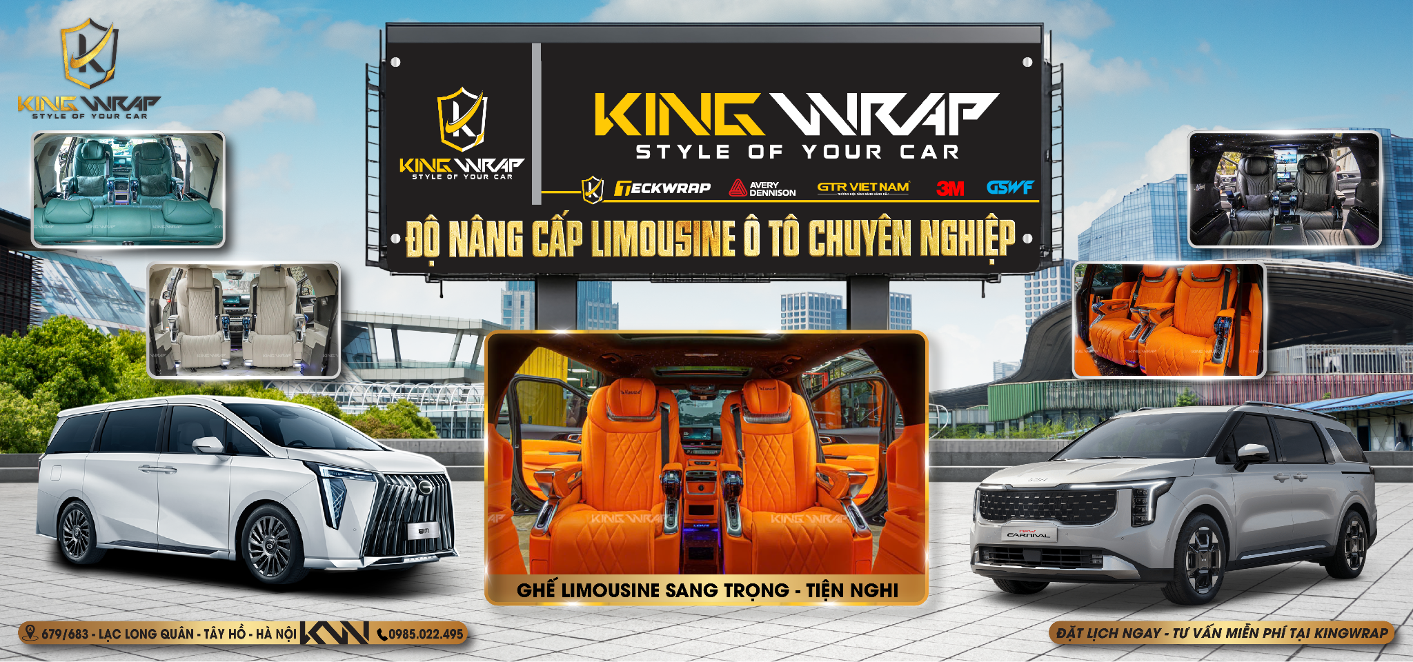 Độ xe Limousine Hà Nội uy tín: Kingwrap biến xe thành khoang hạng thương gia - 3