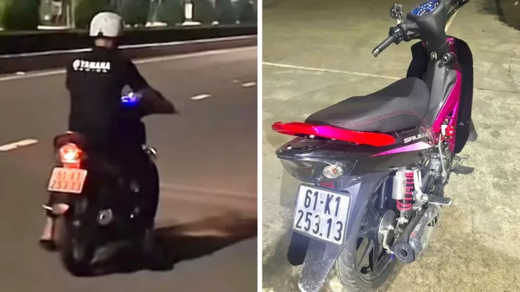 Hình ảnh nam thanh niên "bốc đầu" xe trên đường. Ảnh: PC08