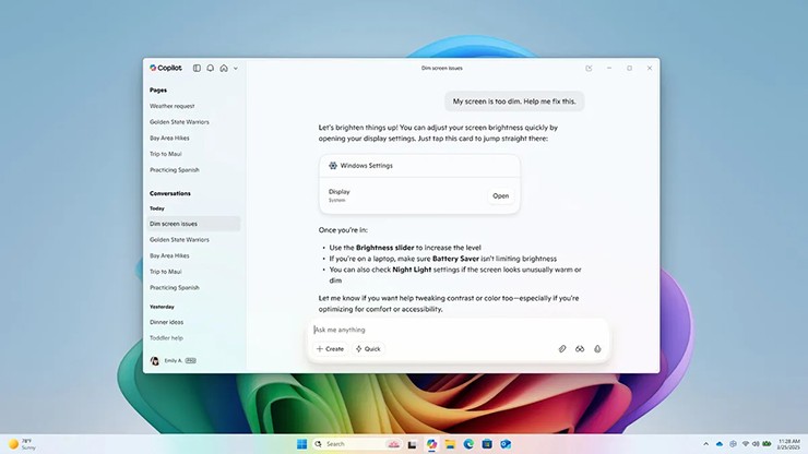 Microsoft biến Copilot thành “trợ lý thực thụ”.