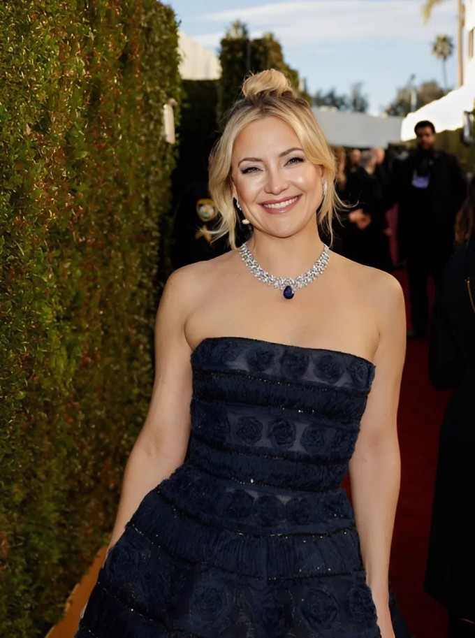 Kate Hudson khi dự Lễ trao giải Quả Cầu vàng đầu năm nay. Ảnh: JustJared