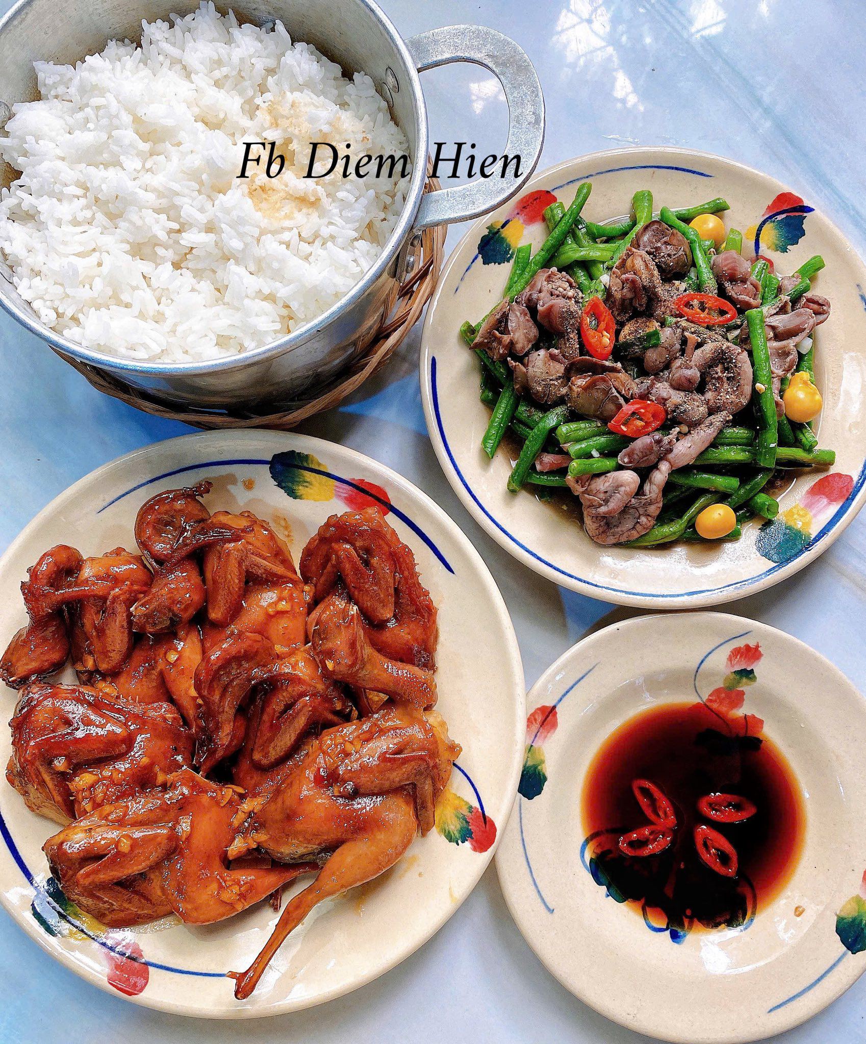 Cút khìa nước dừa - Lòng cút xào đậu đũa