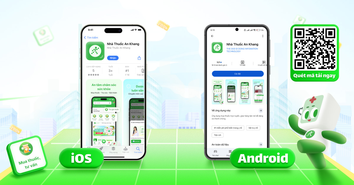 Ứng dụng Nhà Thuốc An Khang đã có mặt trên cả hai nền tảng iOS và Android