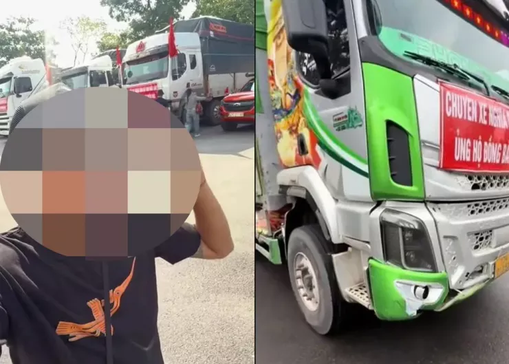 Hình ảnh xe đoàn cứu trợ từ Đắk Lắk ra các tỉnh phía Bắc được đăng tải trên mạng xã hội.