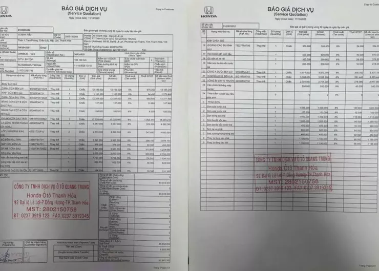 Ông Nguyễn Ngọc Thái, Tổng Giám đốc điều hành đại lý Honda Ô tô Thanh Hóa thông tin về chi phí sửa chữa sau vụ va chạm giữa xe đoàn cứu trợ và xe Honda City.