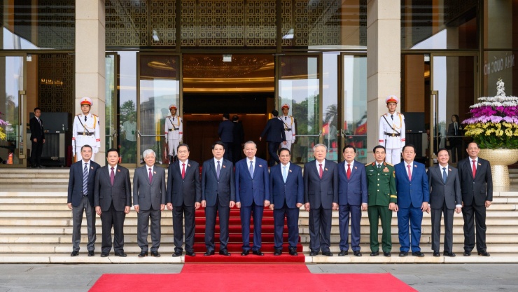 Lãnh đạo Đảng, Nhà nước dự kỳ họp thứ 9 Quốc hội khóa 15 hồi tháng 5. Ảnh: Phạm Thắng