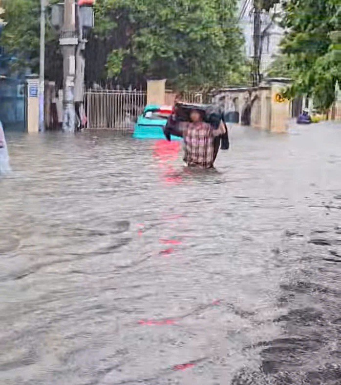 Khu vực đường Ngô Đến, phường Bắc Nha Trang sáng 16-10