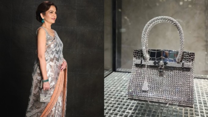 Trang phục dự tiệc của bà Nita Ambani. Ảnh: Vygr News