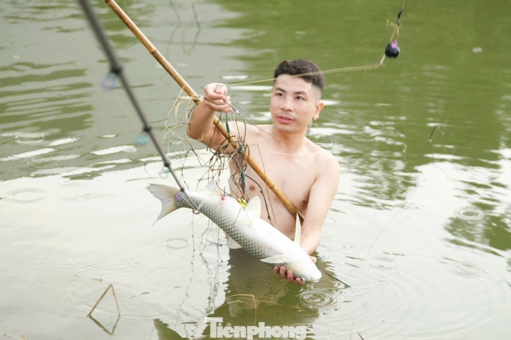 Sau lũ, cần thủ câu được bao tải cá ở vùng nước ngập - 8