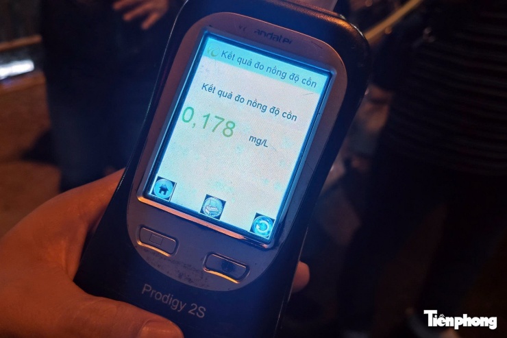 Kết quả đo nồng độ cồn.