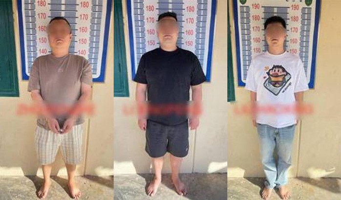 Ba nghi phạm trong vụ sát hại một thanh niên Hàn Quốc tại Campuchia - Ảnh: CẢNH SÁT CAMPUCHIA
