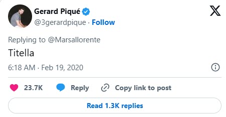 Gerard Pique gọi Lorente là một "con rối" trên Twitter cách đây 5 năm