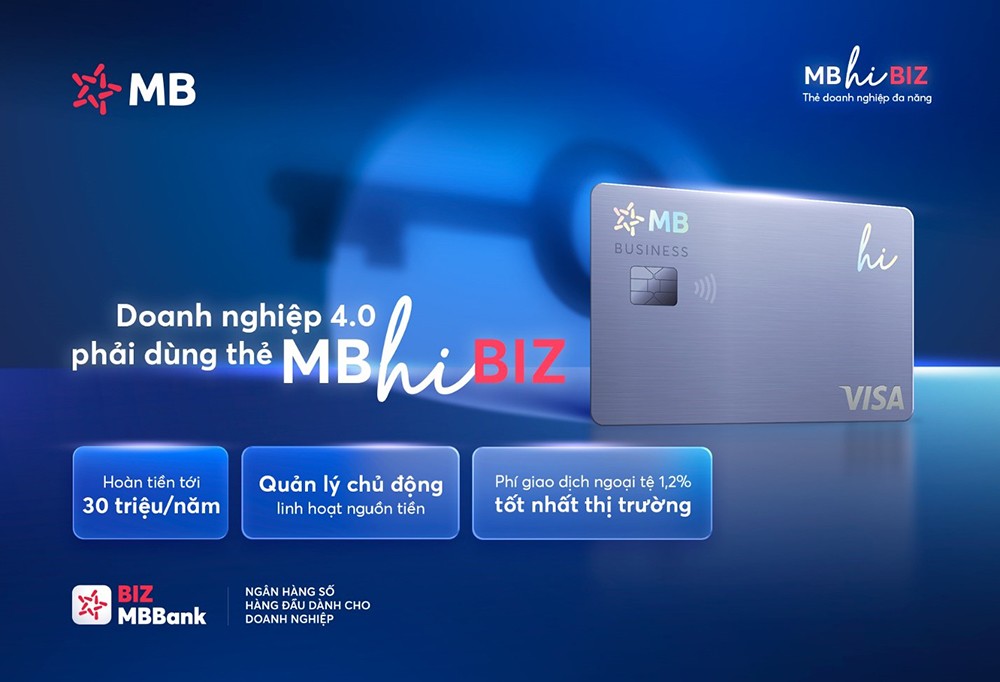 Thẻ MB Hi BIZ cho phép chủ thẻ doanh nghiệp linh hoạt nguồn tiền giữa tài khoản doanh nghiệp và hạn mức tín dụng