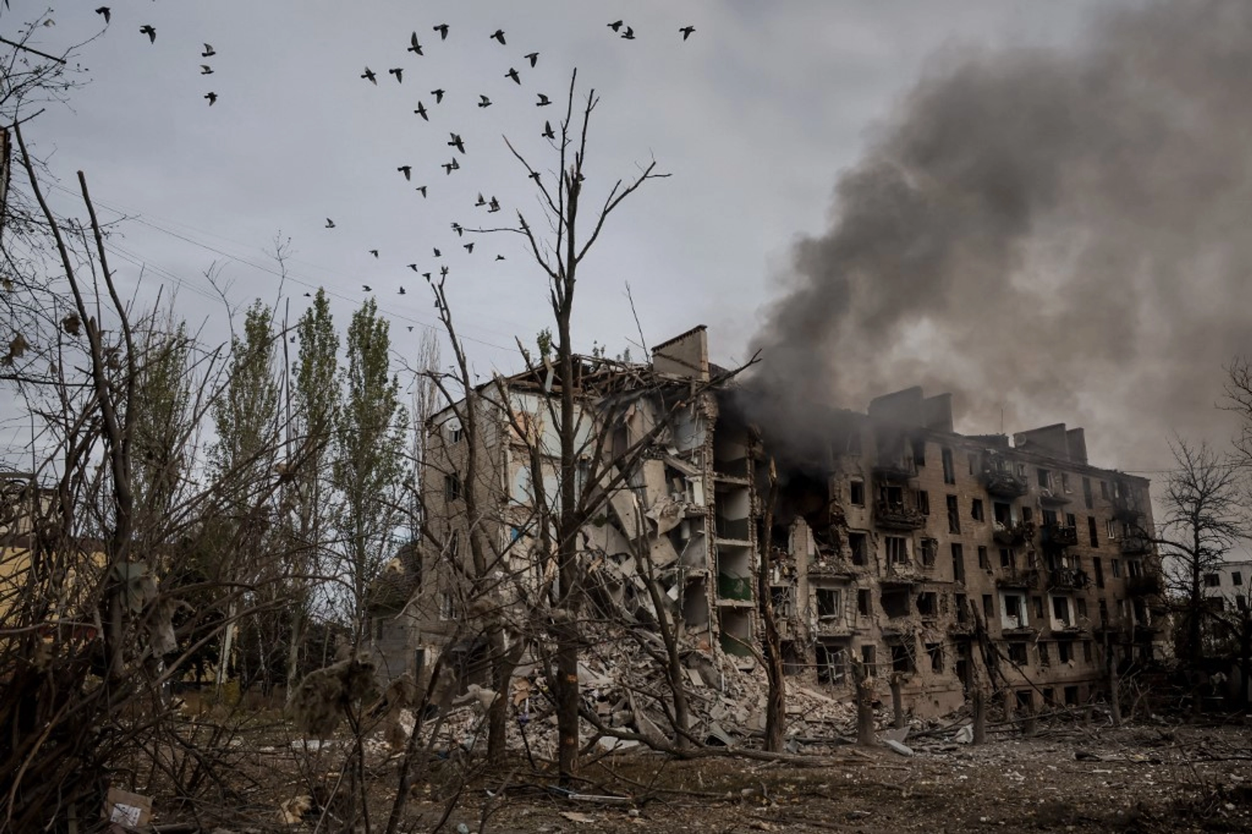Ảnh minh họa tòa nhà bị hư hại ở thành phố Kostyantynivka, vùng Donetsk trong xung đột. Ảnh: AFP.