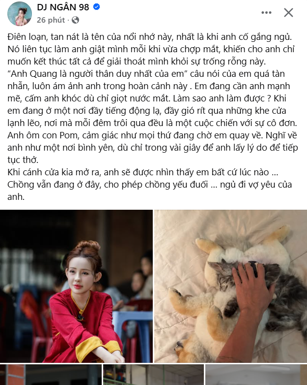 Dòng trạng thái mới nhất đăng vào lúc nửa đêm trên trang Facebook của Ngân 98 sau khi bị bắt - 1