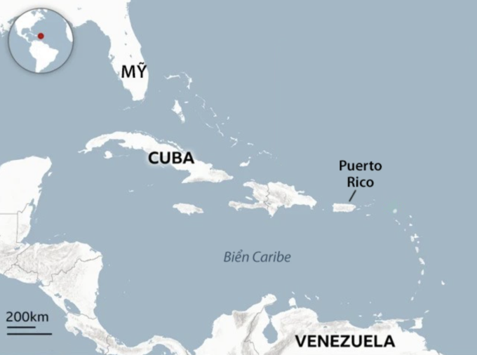 Vị trí Venezuela, vùng biển Caribe và Mỹ. Đồ họa: BBC Vị trí Venezuela, vùng biển Caribe và Mỹ. Đồ họa: BBC