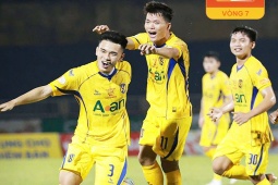 Video bóng đá Sông Lam Nghệ An - Công an Hà Nội: Thẻ đỏ cay đắng, ông lớn sa lầy (V-League)