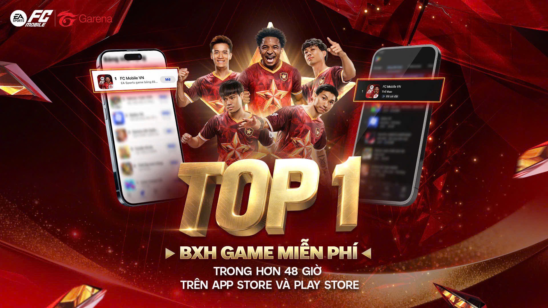 FC Mobile VN đạt top 1 BXH game trên App store và Google Play