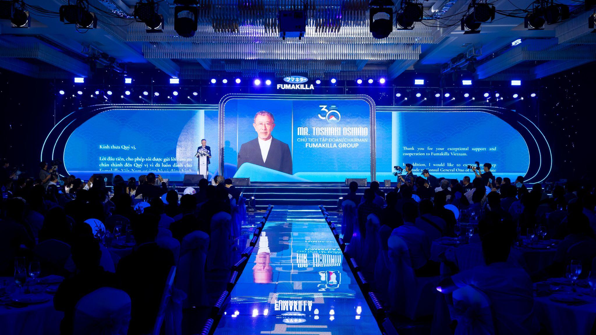 Ông Toshiaki Oshimo - Chủ tịch tập đoàn FUMAKILLA phát biểu.