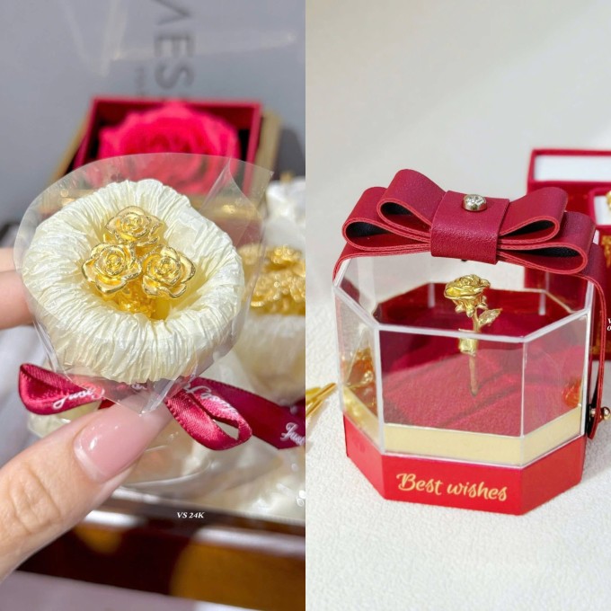 Nếu hoa tươi chỉ giữ được vài ngày, hoa hồng mạ vàng lại có thể lưu giữ trọn vẹn theo năm tháng. Ảnh minh họa