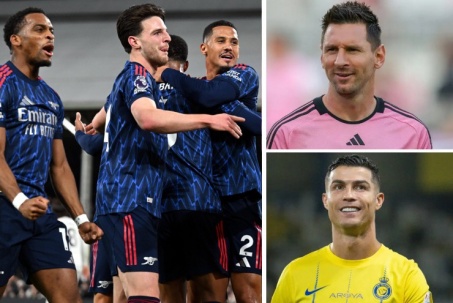 Ronaldo - Messi đua ghi bàn với Haaland - Kane, Arsenal đá không đẹp vẫn "sướng" (Clip 1 phút)