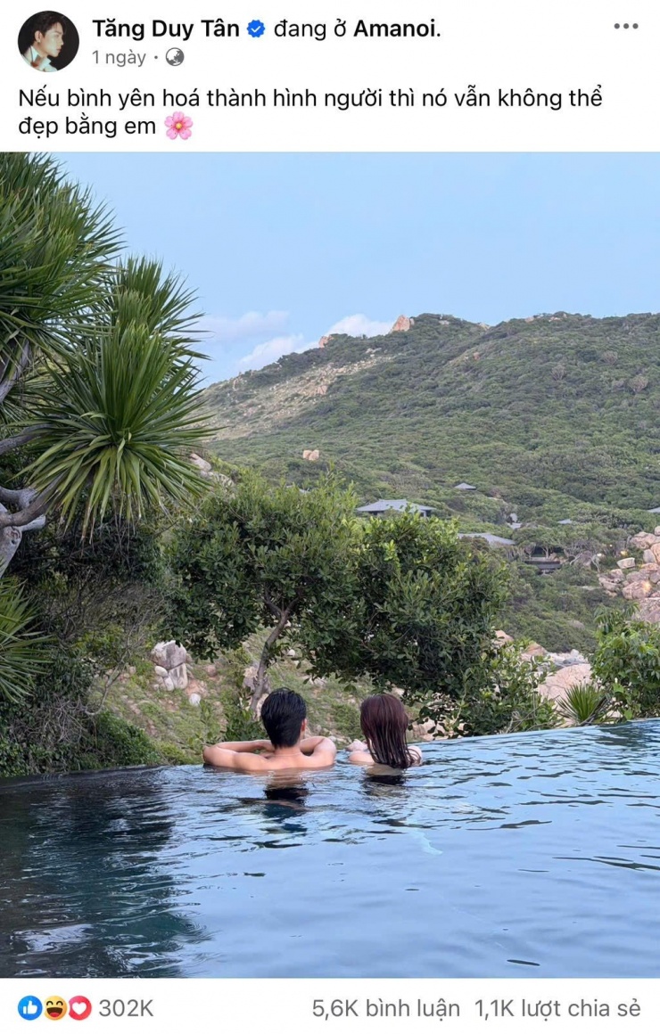 Bức ảnh của Tăng Duy Tân và "người yêu giấu mặt" nhận về "bão like".