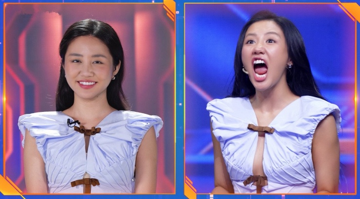 Văn Mai Hương phản ứng khi thấy bản sao AI nói, hát giống hệt mình. Ảnh: Chụp màn hình 