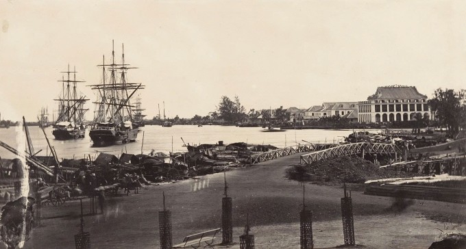 Bến Nhà Rồng năm 1866. Tư liệu Thư viện Quốc gia Pháp